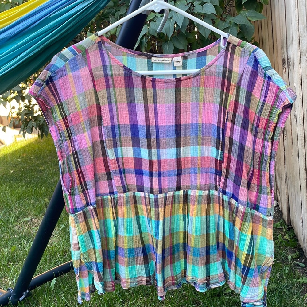 Anthropologie Plaid Top